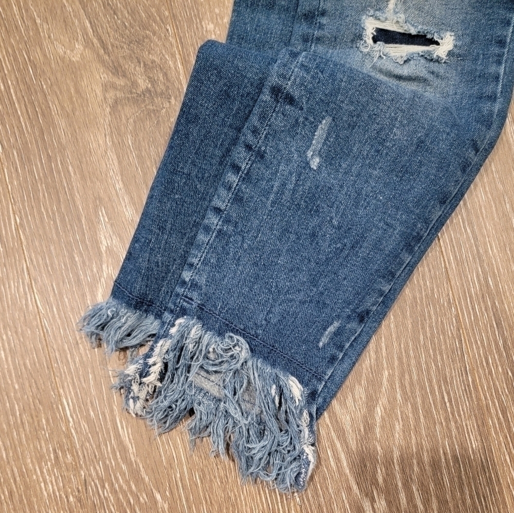 Zara‎ trafaluc denimwear Frayed Step Hem bottom straight leg Size 6 - Picture 8 of 8
